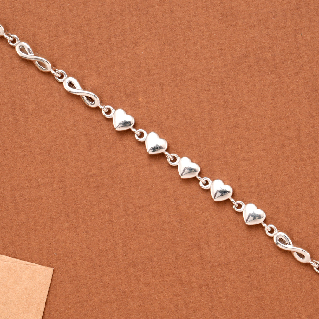Cute Heart Whisper Silver Bracelet