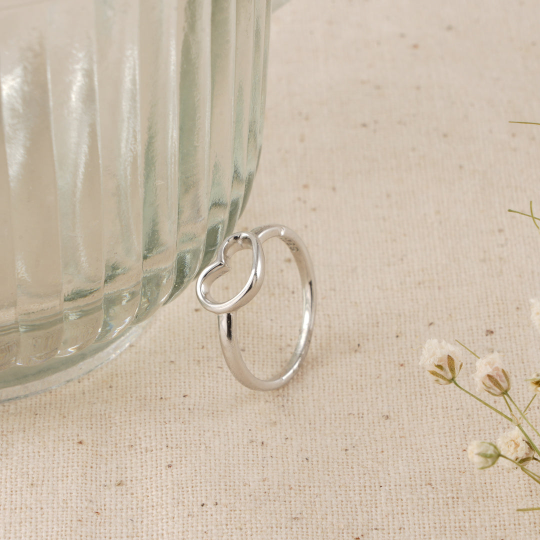 Casual Silver Love Baby Ring