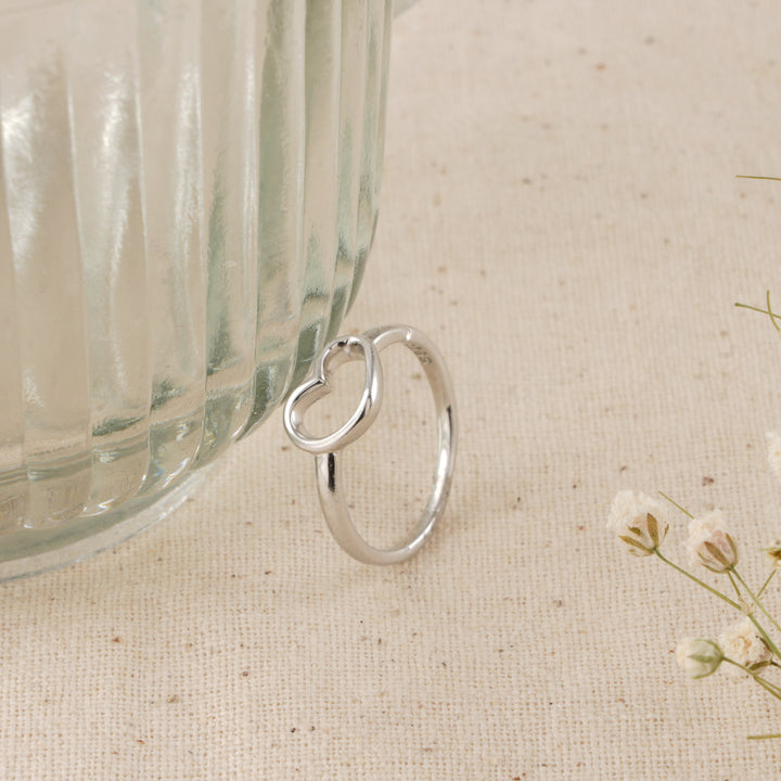 Casual Silver Love Baby Ring