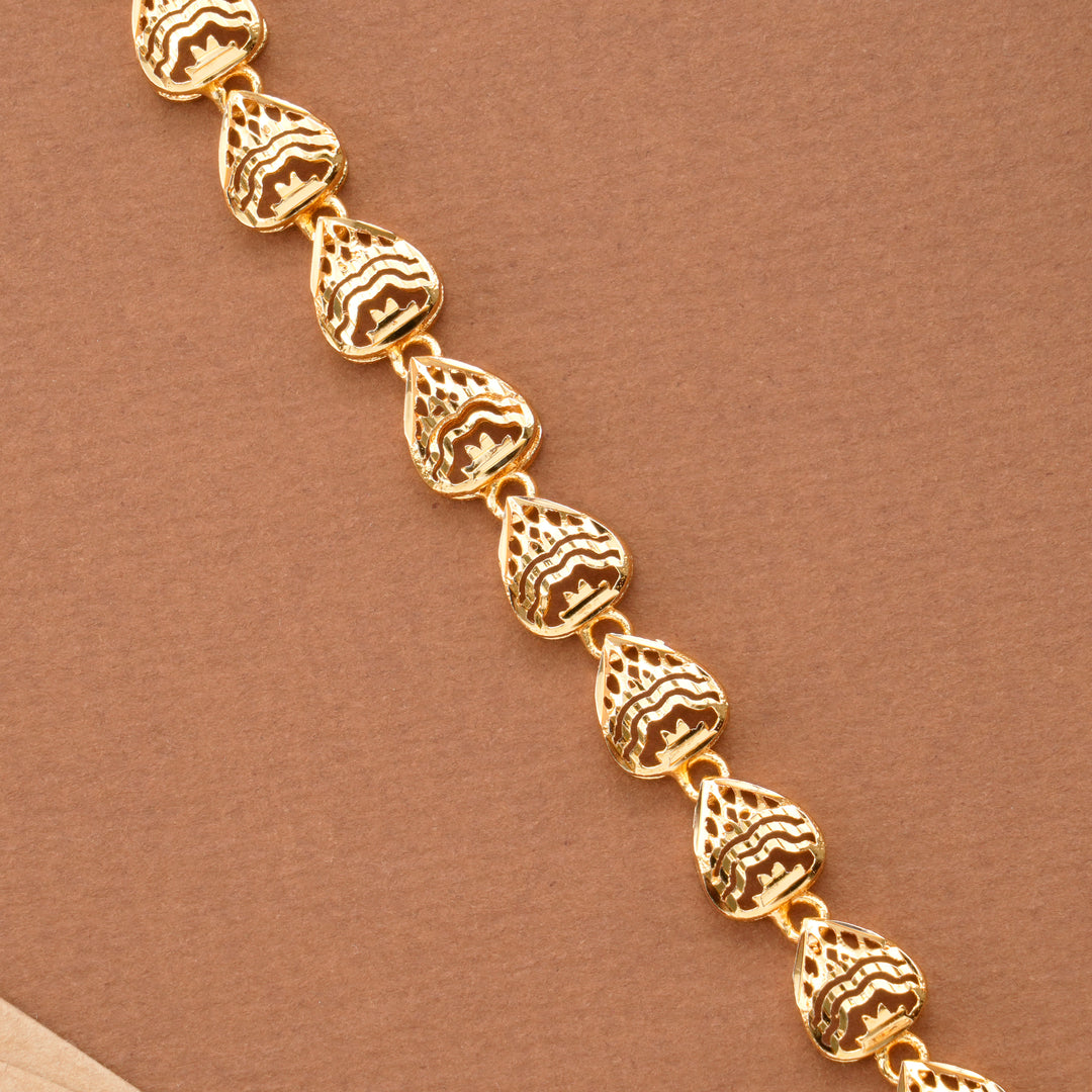 Tear Drop Design Nagas Gold Plated Bracelet