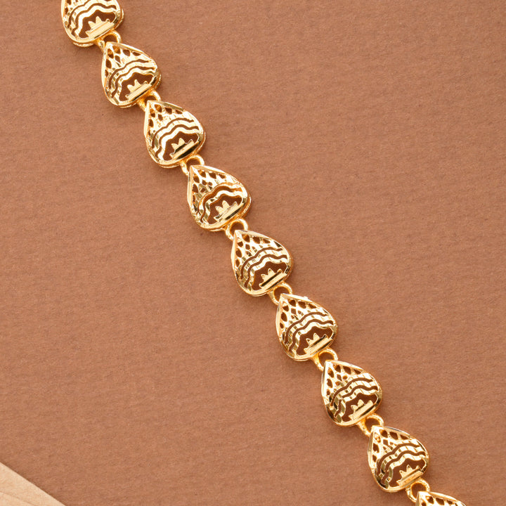 Tear Drop Design Nagas Gold Plated Bracelet