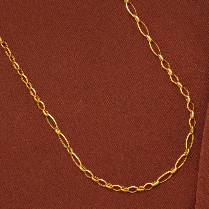 Classic Sculpted Oval Link Gold Chain for Women
