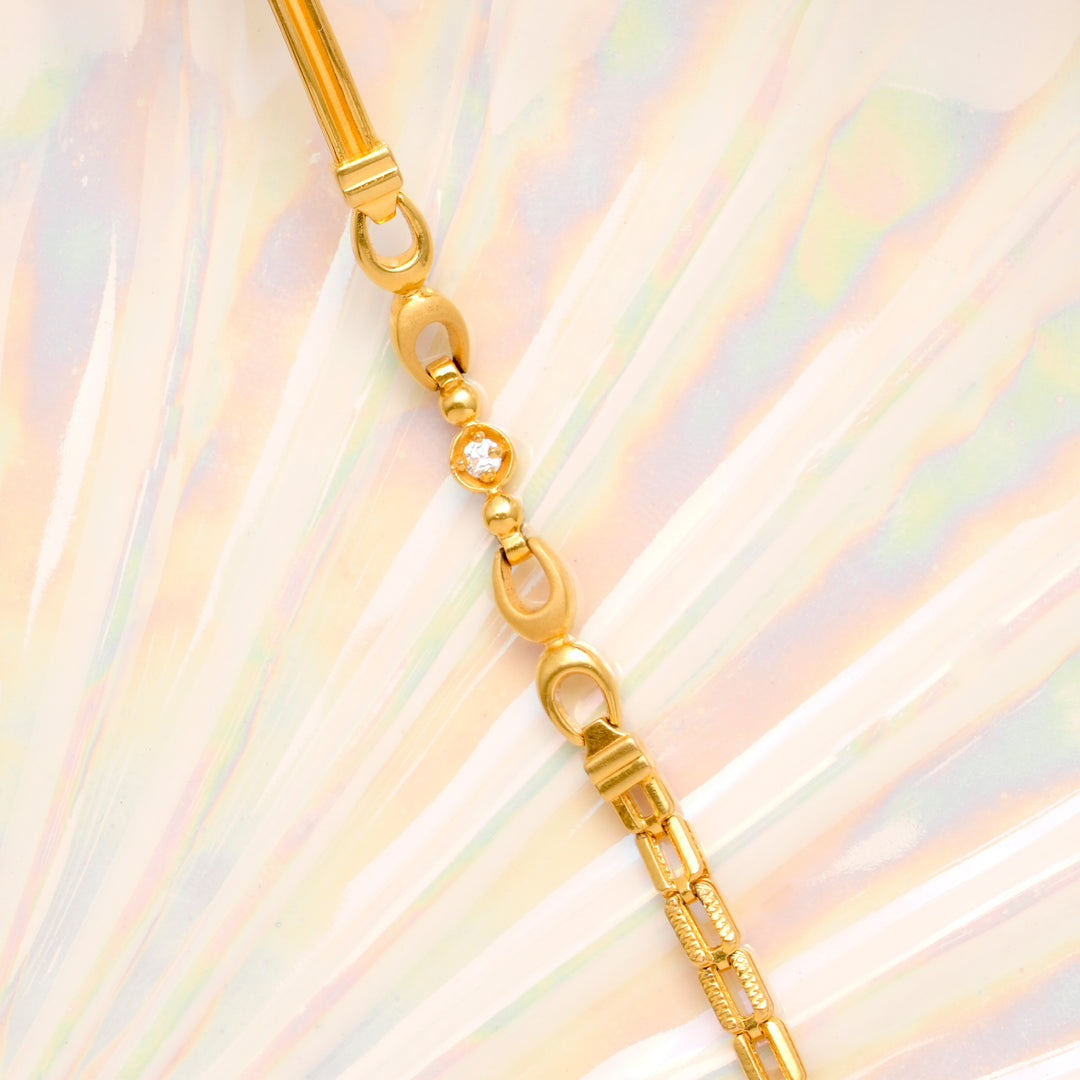 Single Stone Fancy Gold Bracelet for Women