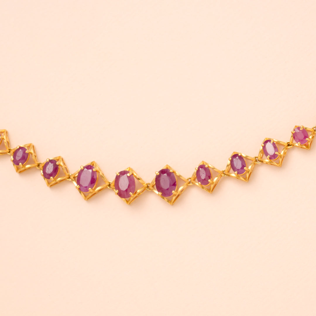 Authentic Ruby Stone Gold Bracelet for Women
