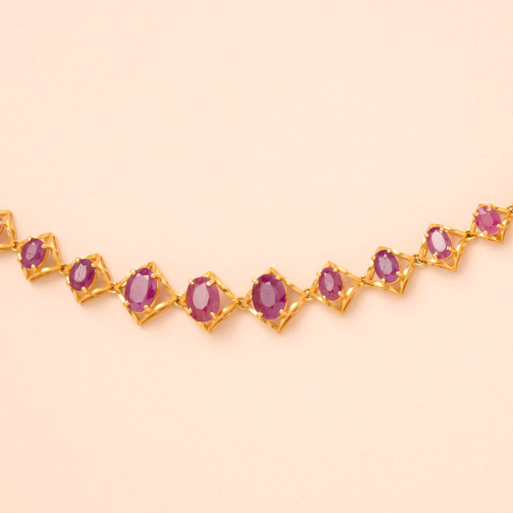 Authentic Ruby Stone Gold Bracelet for Women