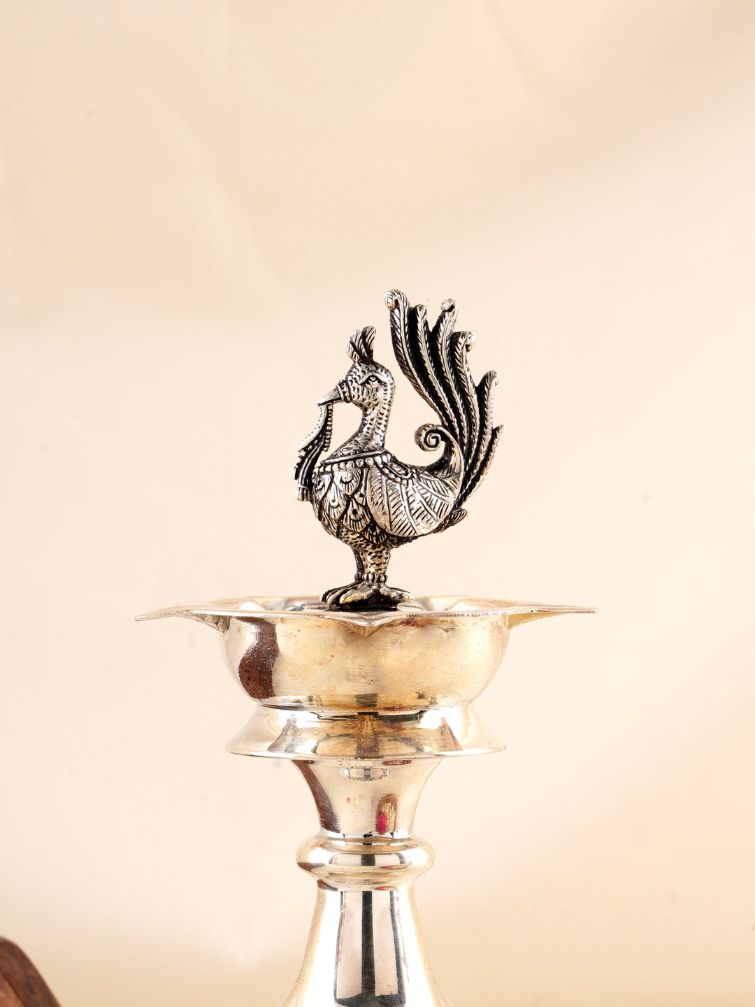 Handcrafted Elephant Motif Silver Vilakku