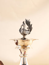 Handcrafted Elephant Motif Silver Vilakku