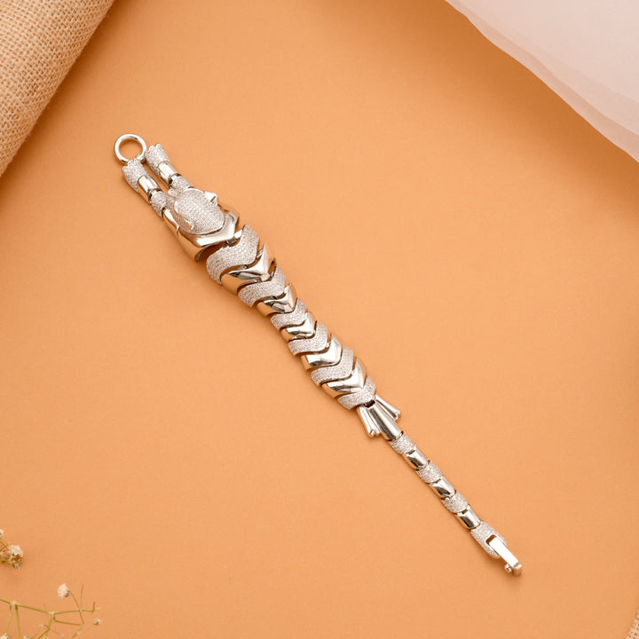Flexible Jaguar Silver Bracelet for Men