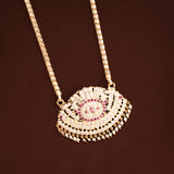 Mango Design Ruby Stone Golden Chain