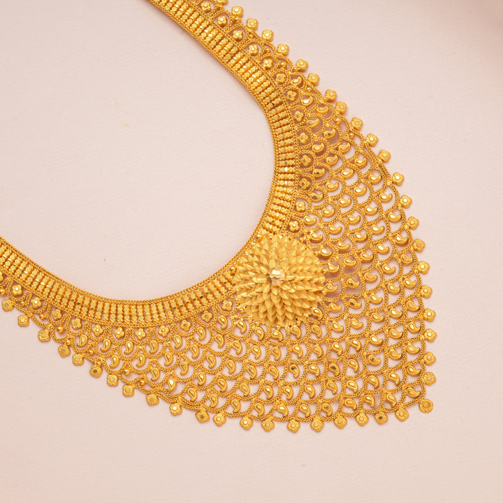 Kolkata Floral Bridal Long Gold Haram