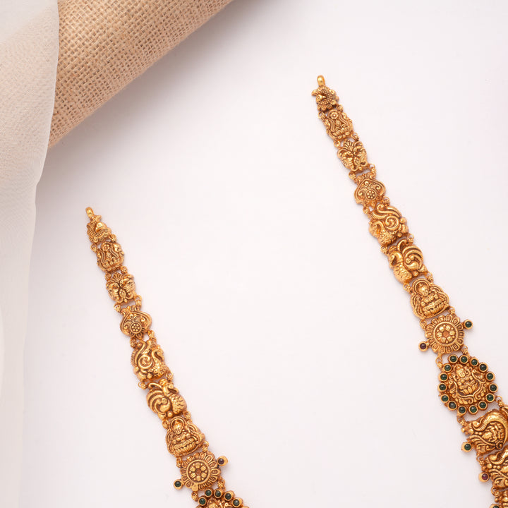 Grand Two Layer Lakshmi Devi Drops Golden Haram