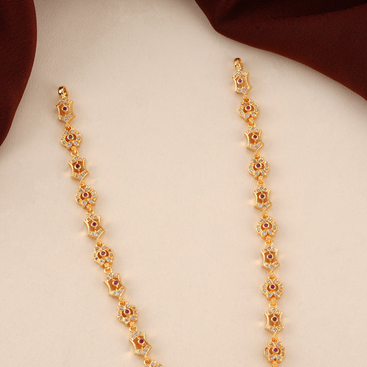 Antique Lakshmi with Pink Bead Necklace