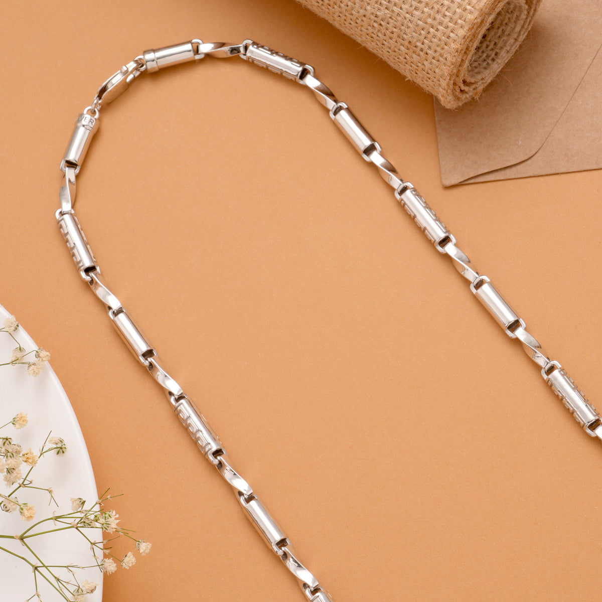 Modern Cylinder Link Silver for Men