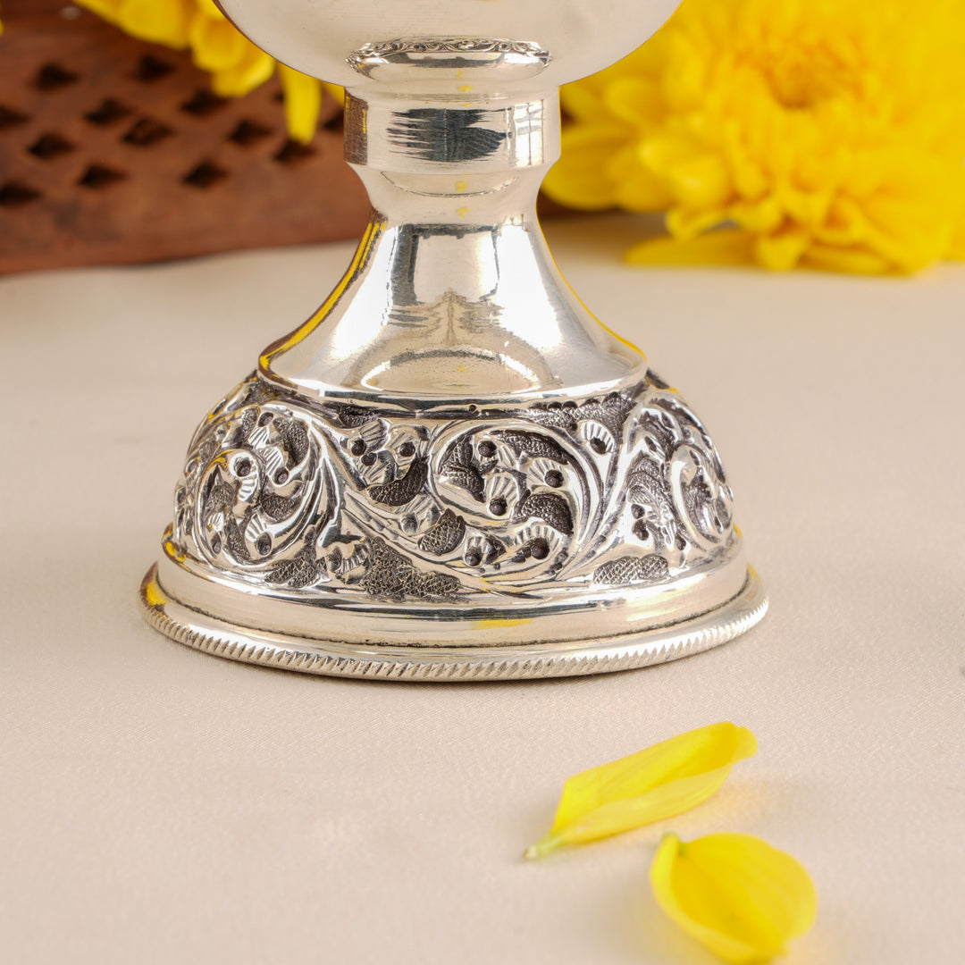 Temple Inspired Lakshmi Silver Vilakku