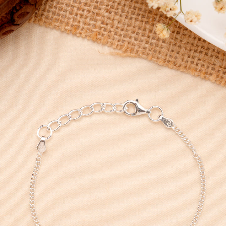 Pink Cartoon Face Baby Silver Bracelet