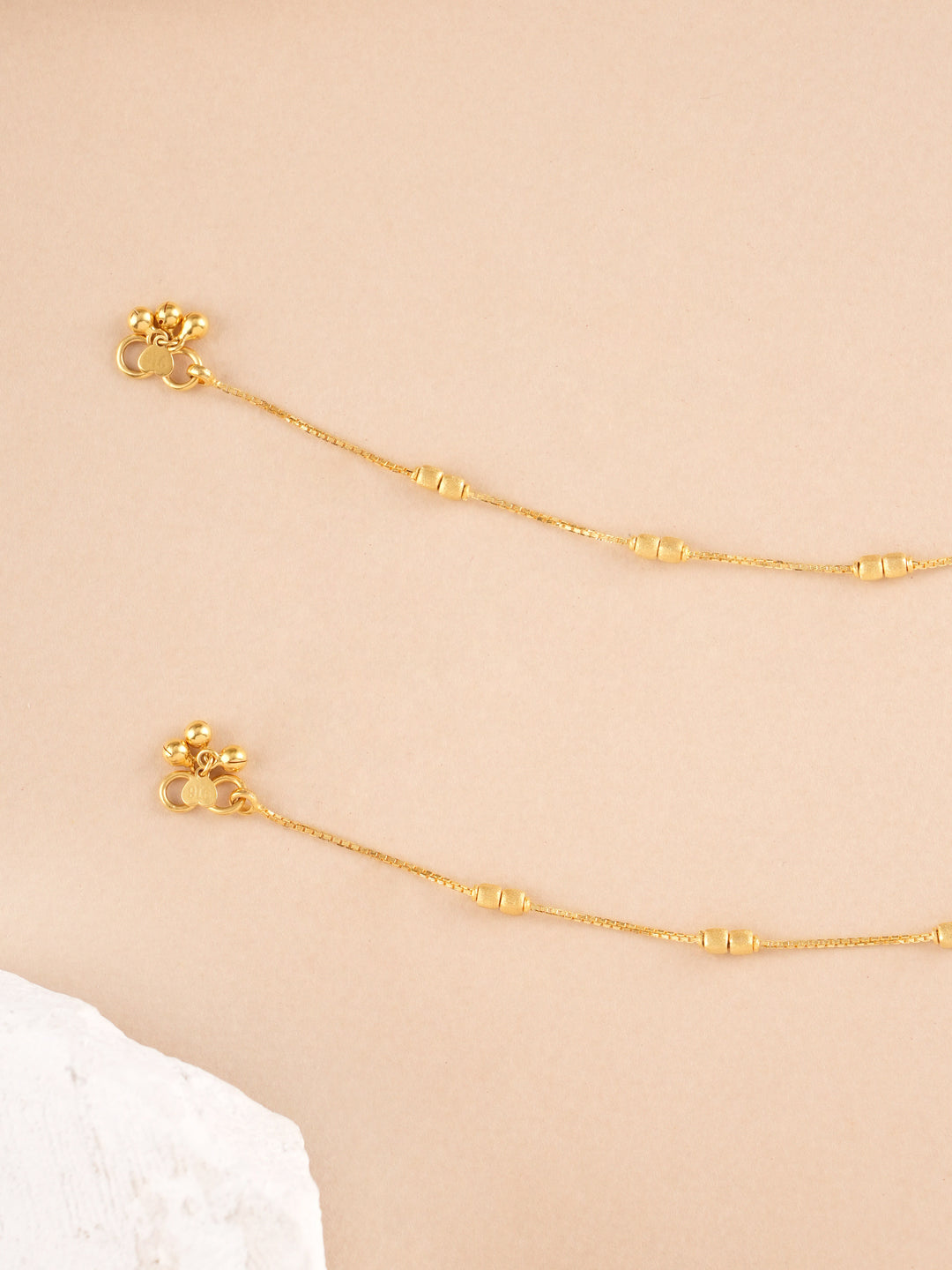 Fashionable Square Balls Gold Anklet