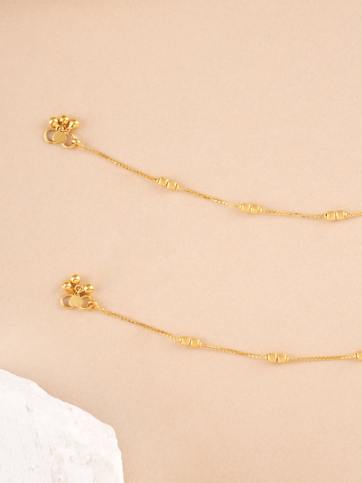 Fashionable Square Balls Gold Anklet