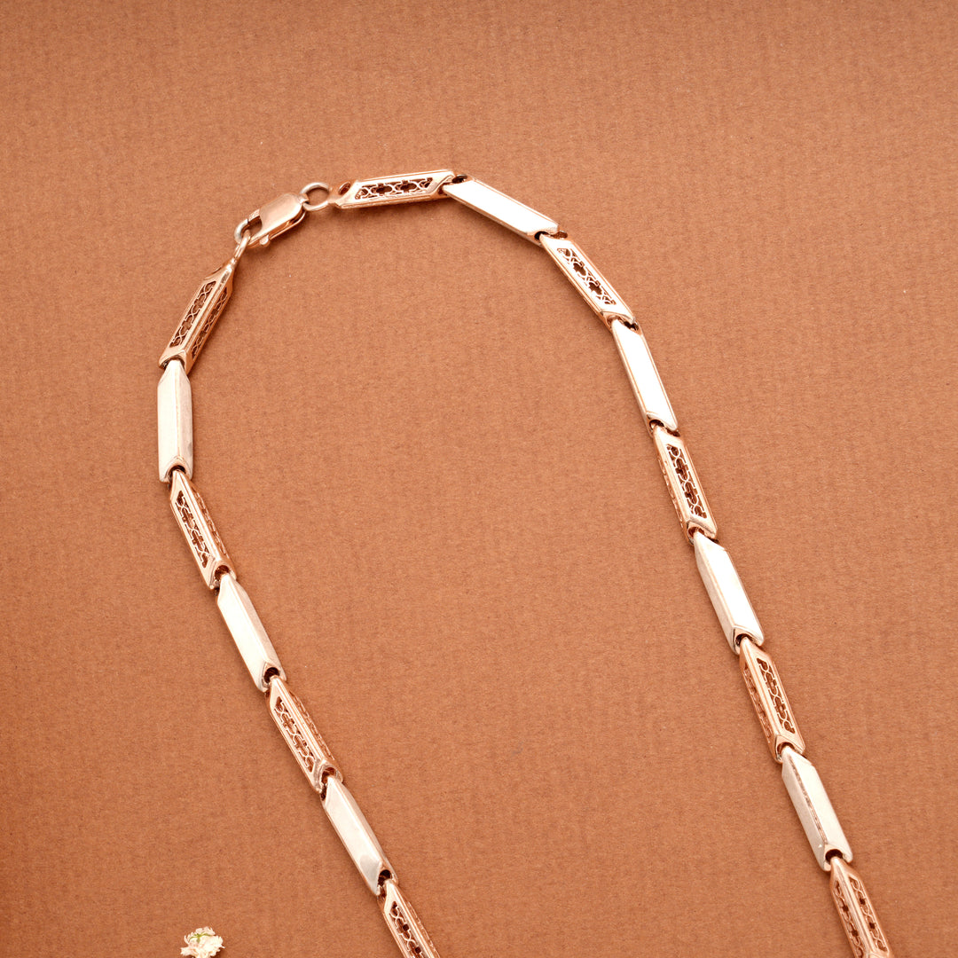 Double Tone Link Design Silver Men’s Chain