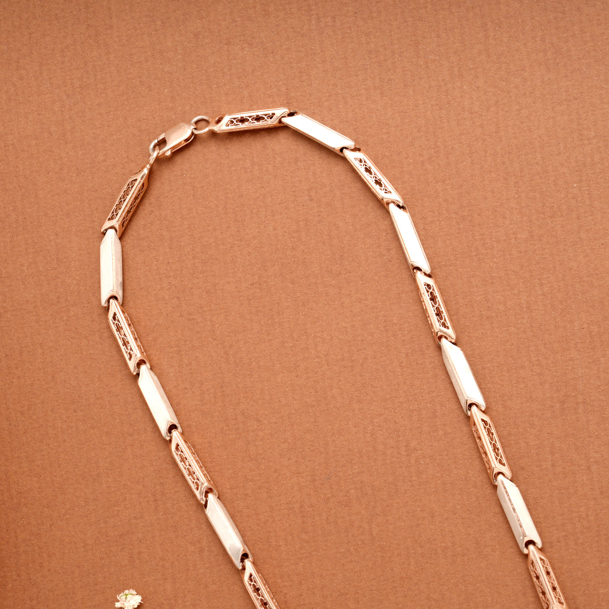 Double Tone Link Design Silver Men’s Chain