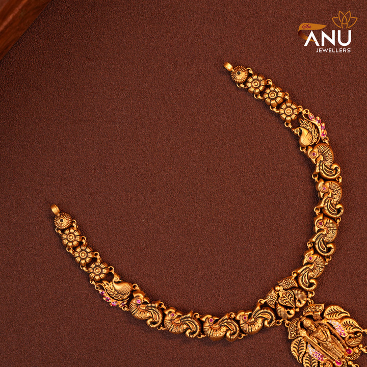 Divine Antique Murugan Gold Drops Necklace