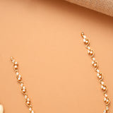Delicate Floral Pattern White Stone Golden Necklace