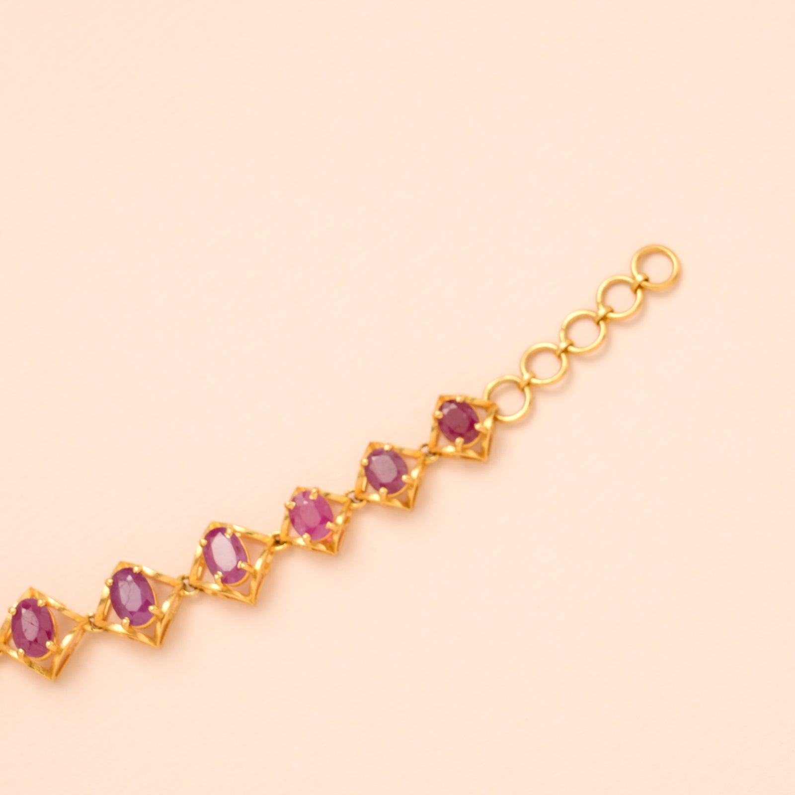 Authentic Ruby Stone Gold Bracelet for Women