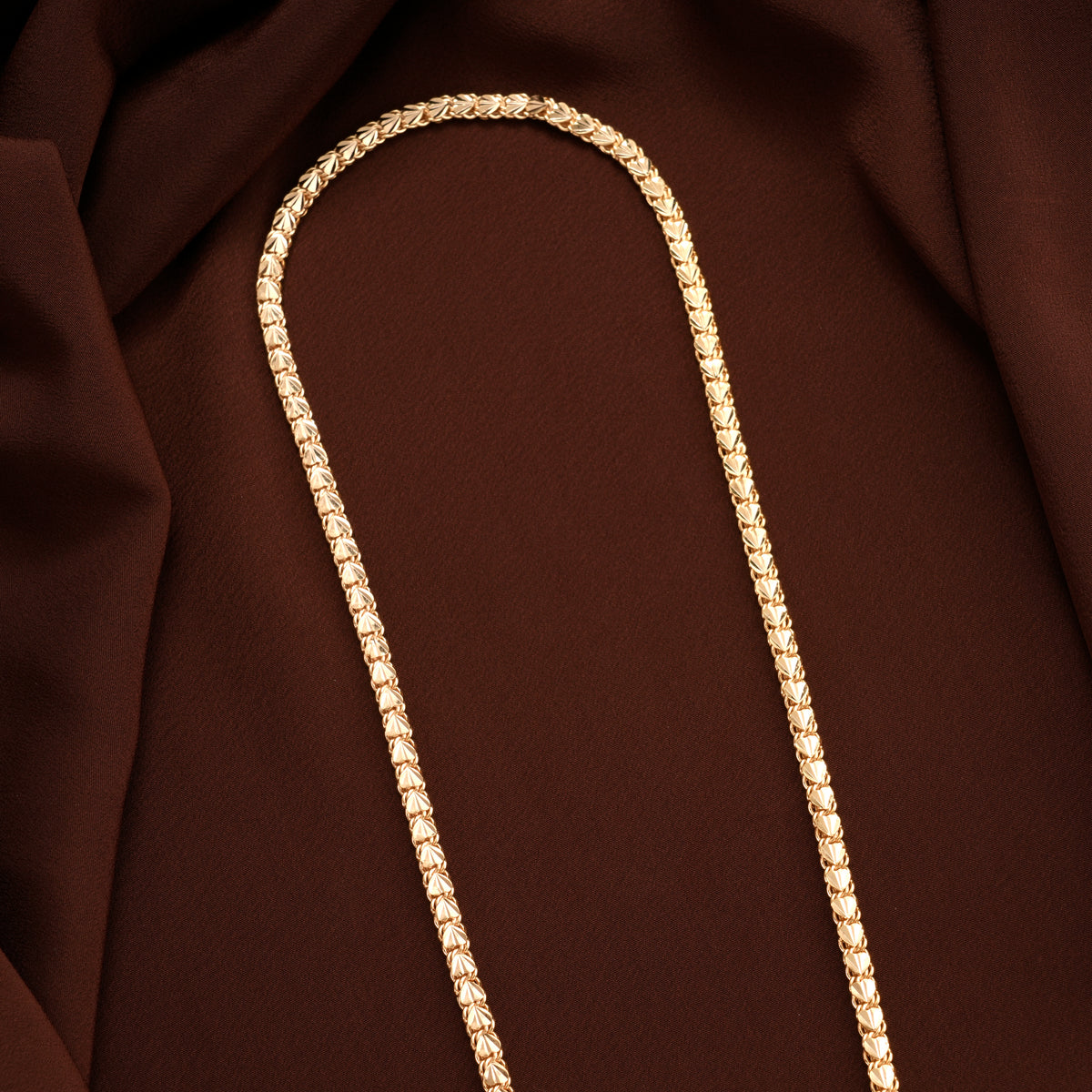 Mango Design Ruby Stone Golden Chain