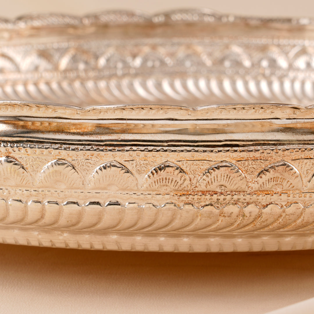 Elegant Round Silver Thamboolam Plate