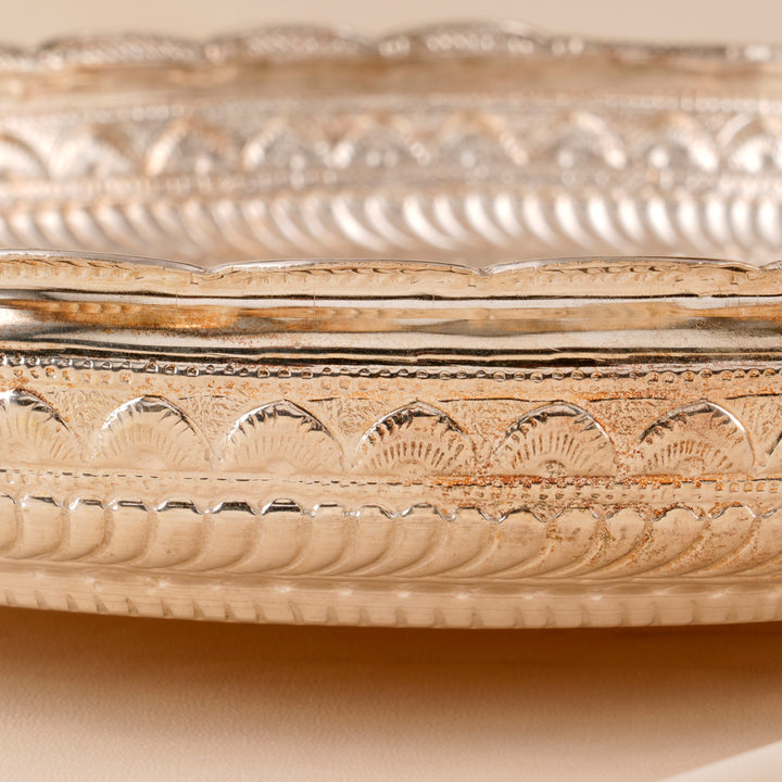 Elegant Round Silver Thamboolam Plate