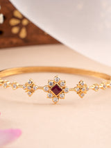 Floral Ruby Stone Oval Kada