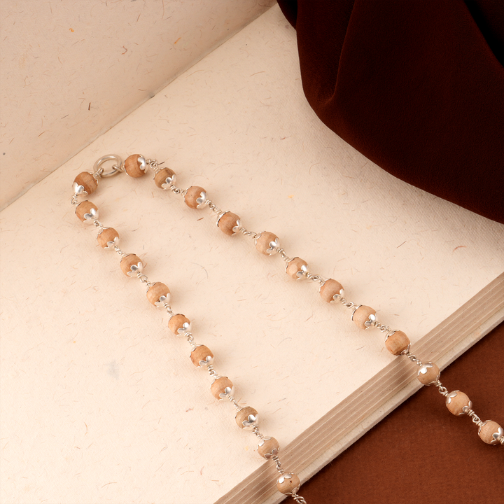 Sacred Ayyappan Traditional Silver Santhana Malai