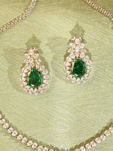 Crystal Drop Emerald Necklace Set