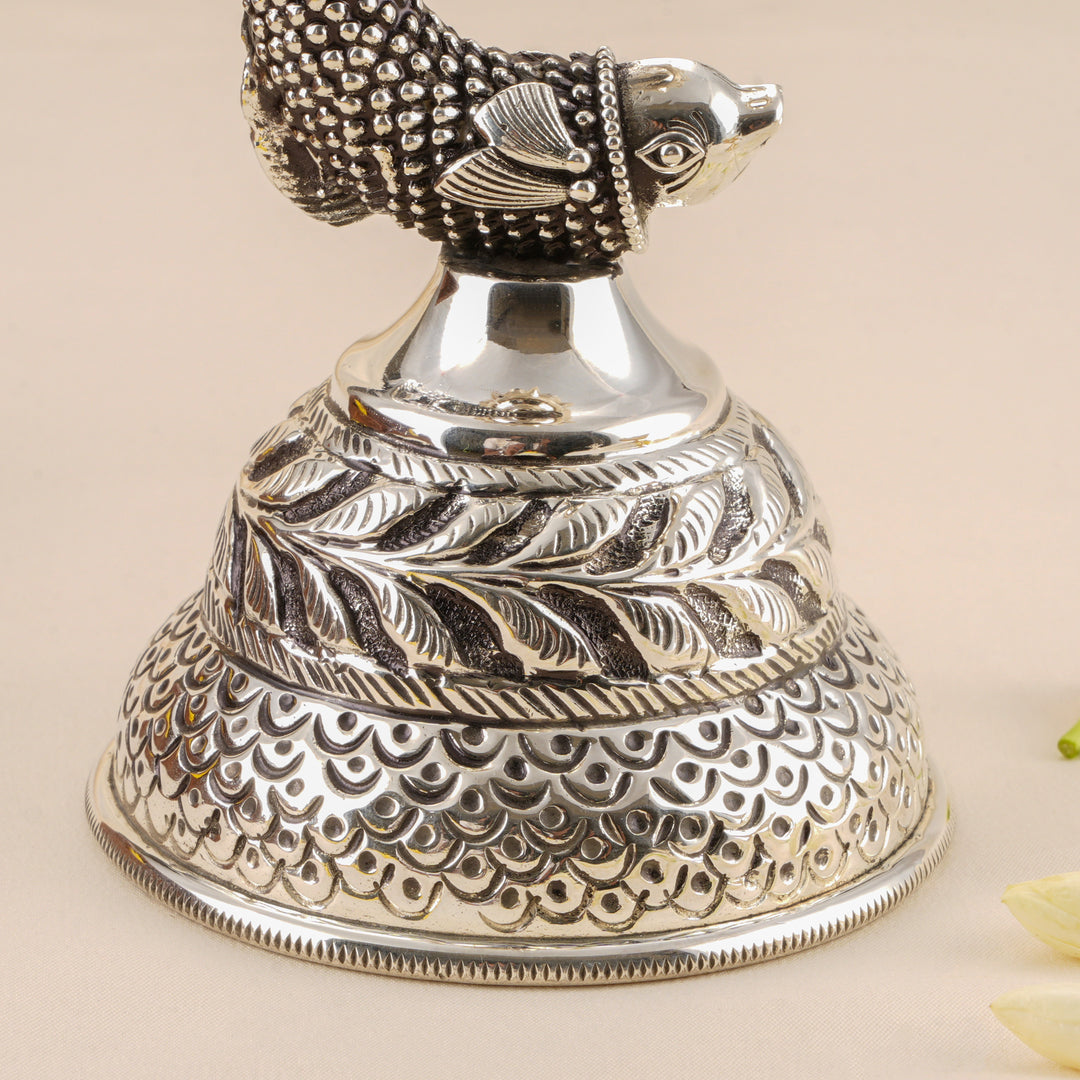 Elegant Antique Silver Fish Vilakku