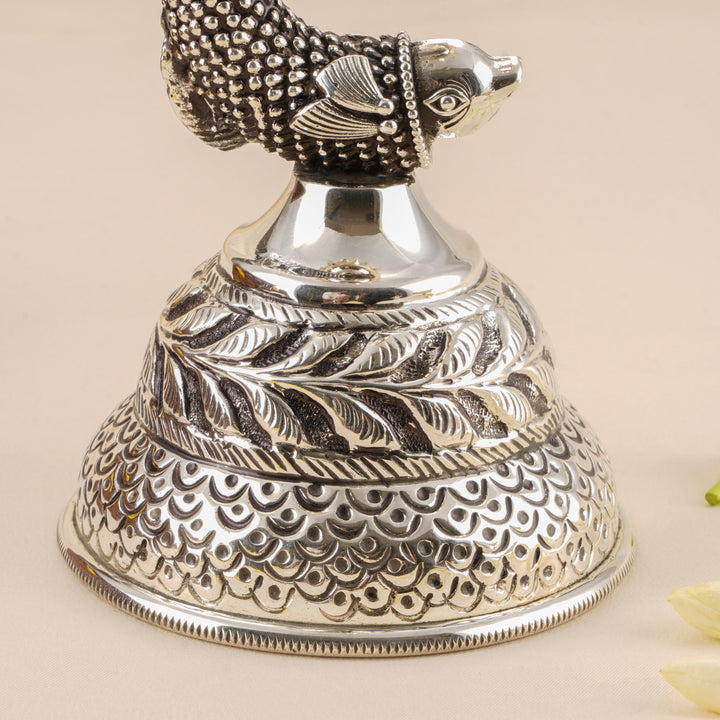 Elegant Antique Silver Fish Vilakku