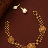 Antique Ruby Peacock Floral Gold Necklace