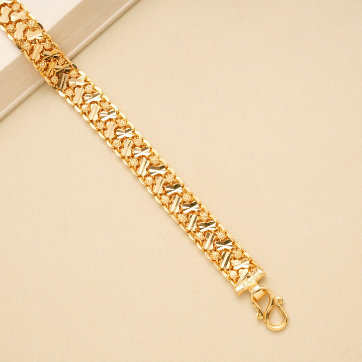 Heavy Link Pattern Golden Bracelet for Men