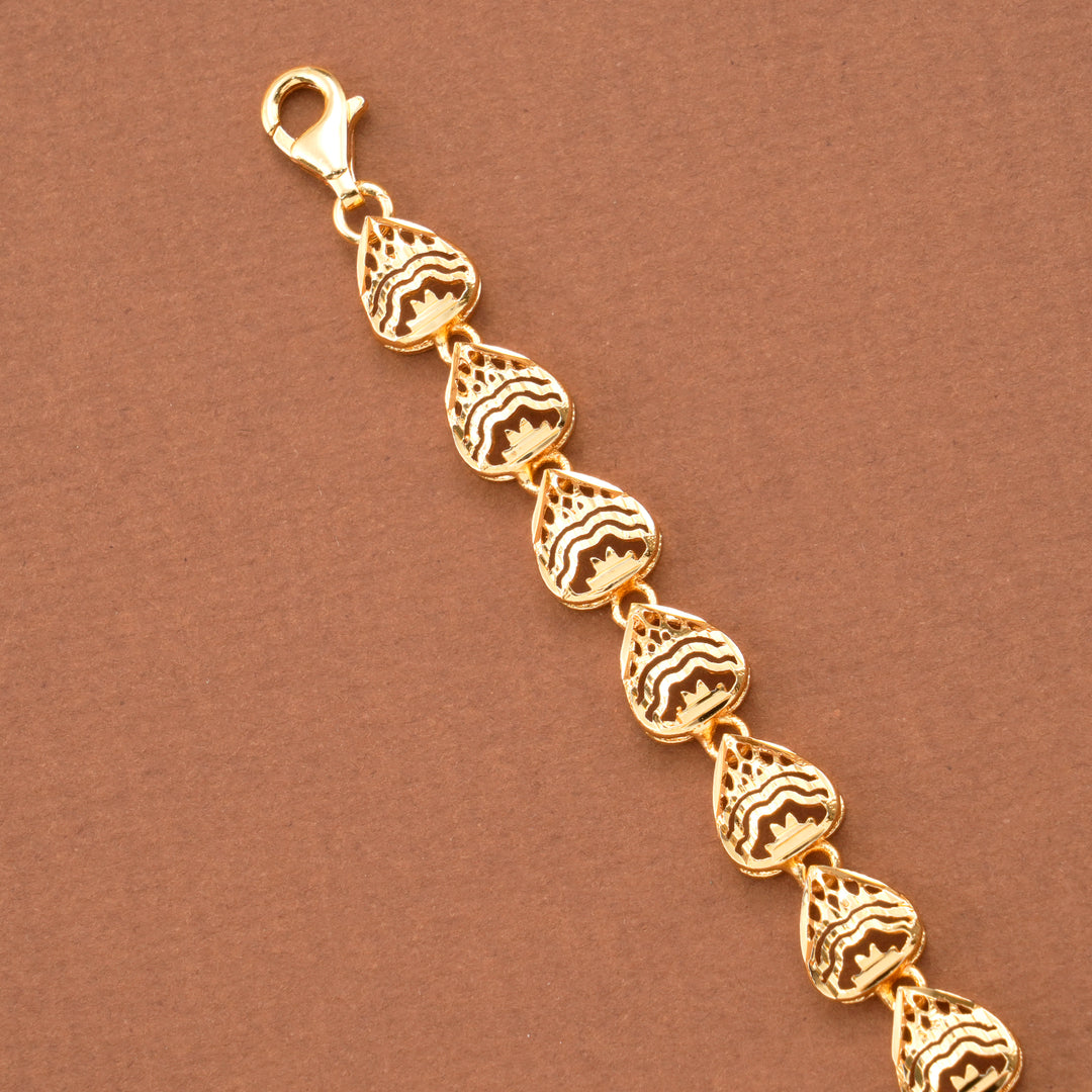 Tear Drop Design Nagas Gold Plated Bracelet
