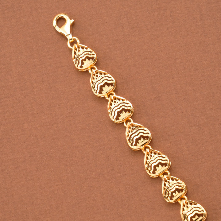 Tear Drop Design Nagas Gold Plated Bracelet