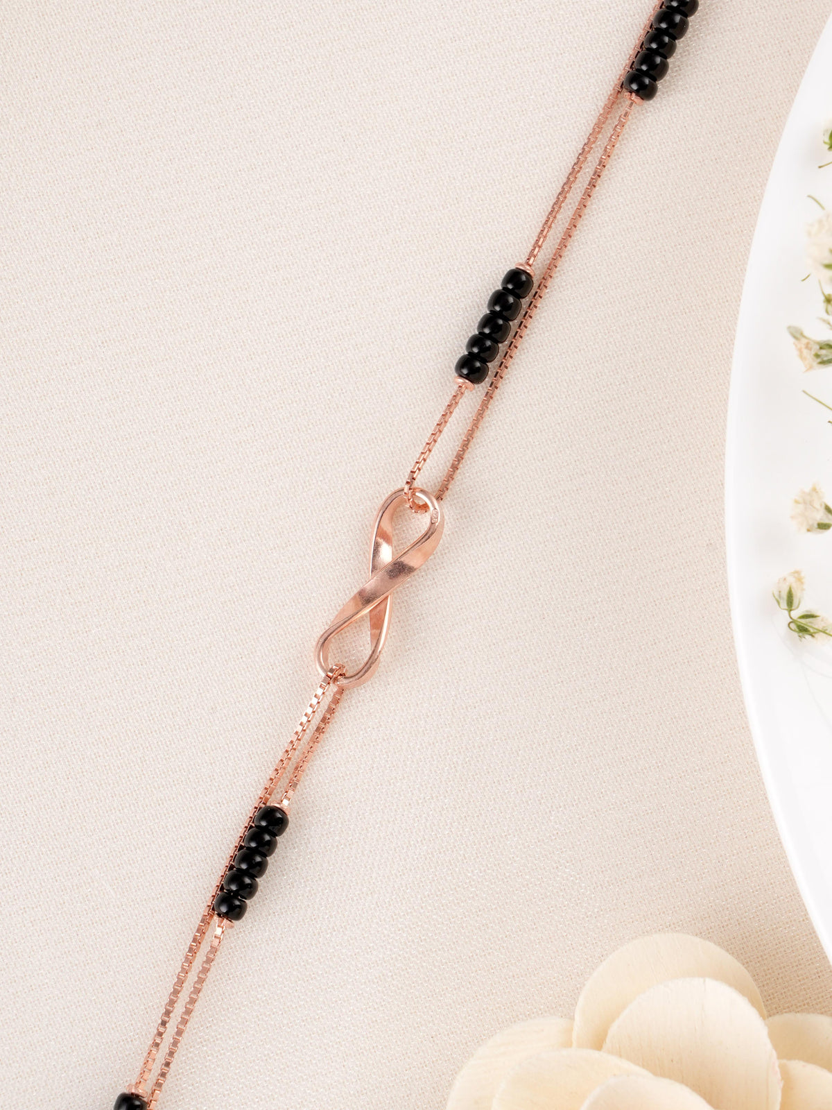 Rose Gold Infinity Mangalsutra Bracelet