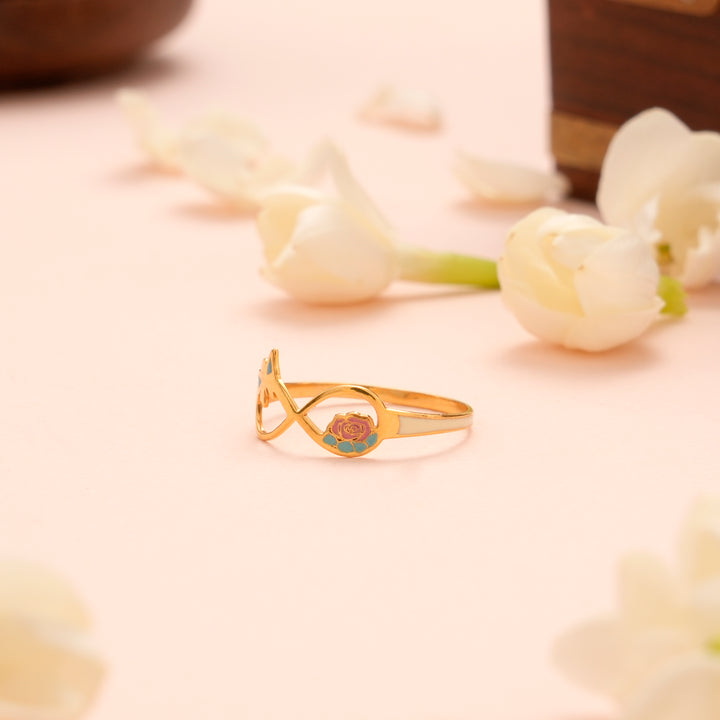Infinity and Cute Butterfly Gold Ring