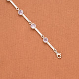 Fancy Stone Silver Women’s Bracelet