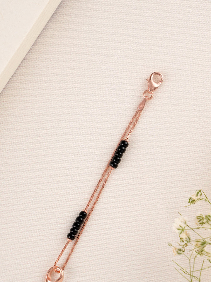 Rose Gold Infinity Mangalsutra Bracelet