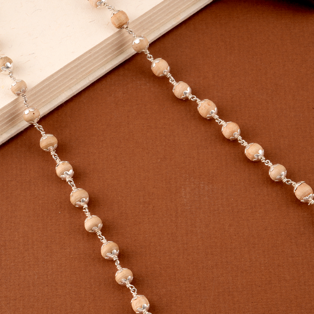 Sacred Ayyappan Traditional Silver Santhana Malai