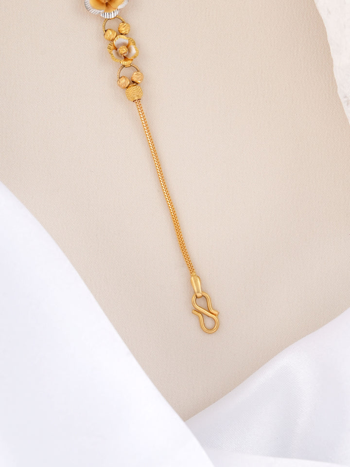 Classic Chain with Floral Gold Bracelet