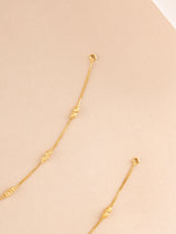 Fashionable Square Balls Gold Anklet
