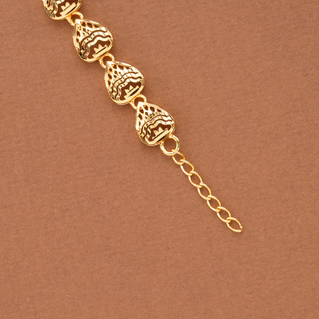 Tear Drop Design Nagas Gold Plated Bracelet