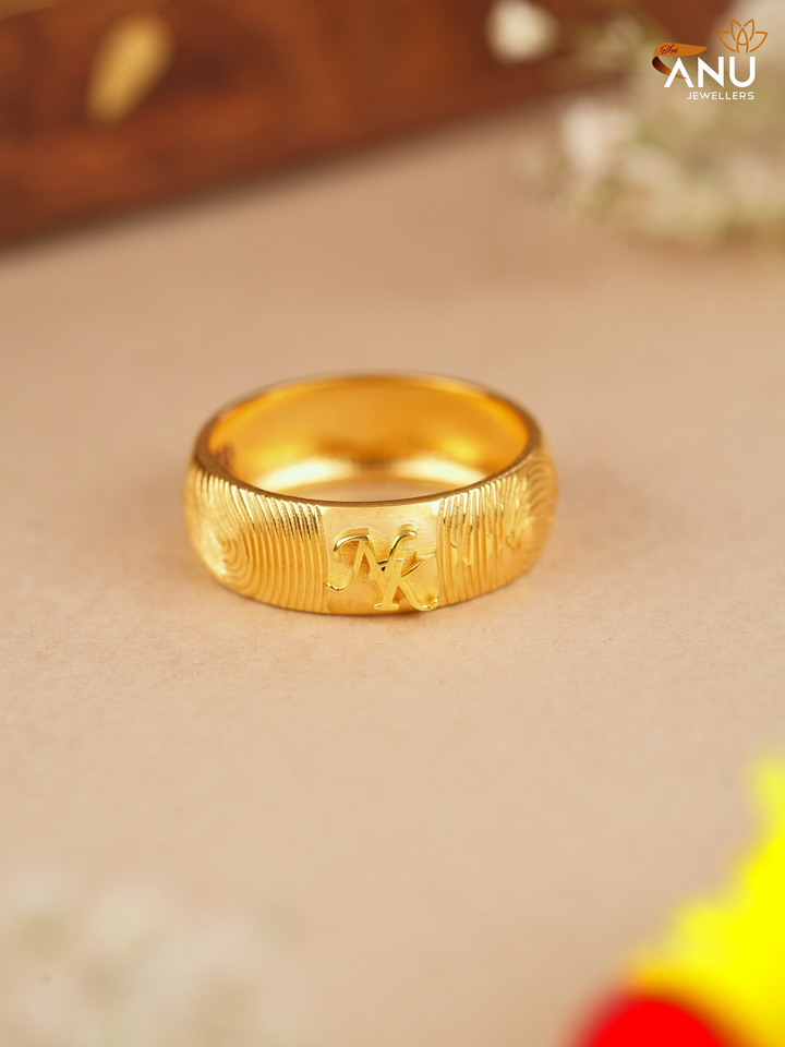 NK Letter with Fingerprint Couple Ring