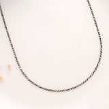 Black Rope Design Silver Chain