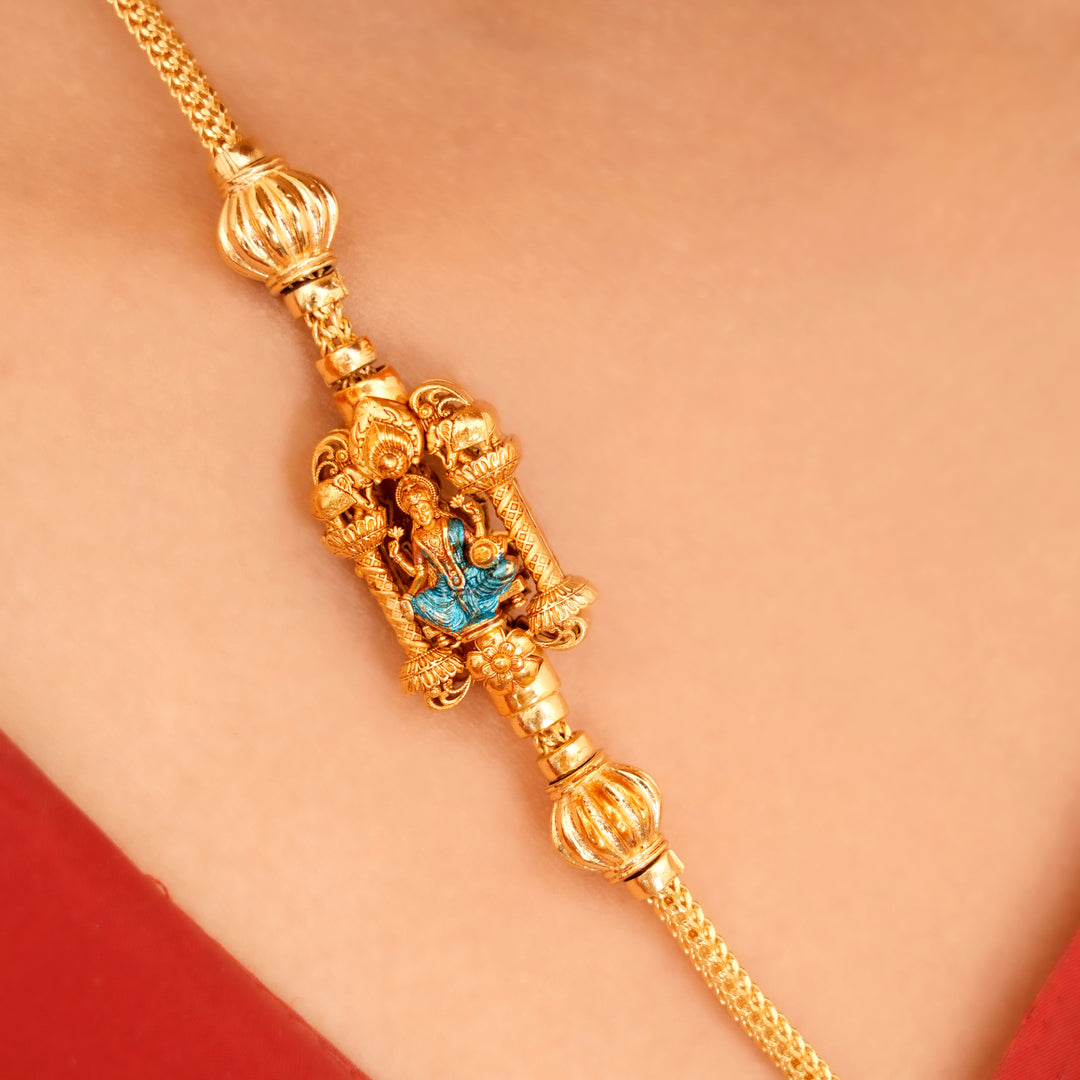 Radiant Temple Style Lakshmi Mugappu Chain
