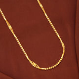 Spine Barrel Pattern Gold Chain for Women